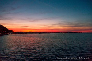 Sonnenuntergang an der Seebar Düsternbrook, Kiel